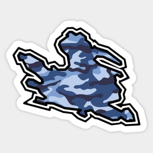 Mayne Island Silhouette in Blue Camouflage - Camo Pattern - Mayne Island Sticker